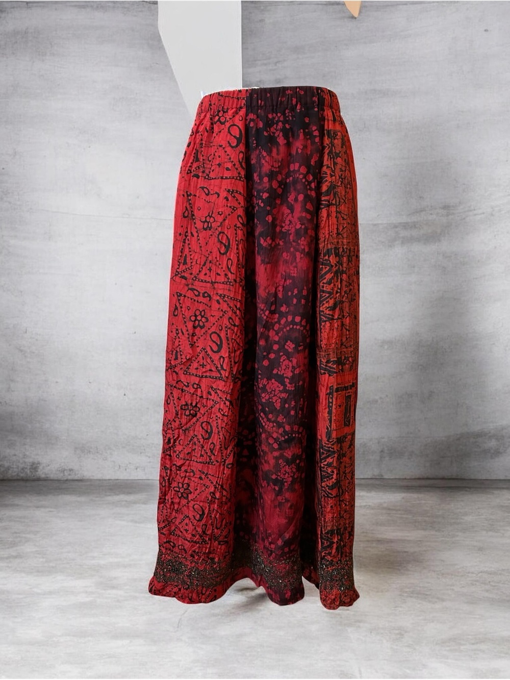 Chicos Red Patterned Maxi Skirt - Bohemian Flow